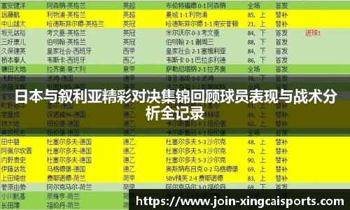 日本与叙利亚精彩对决集锦回顾球员表现与战术分析全记录